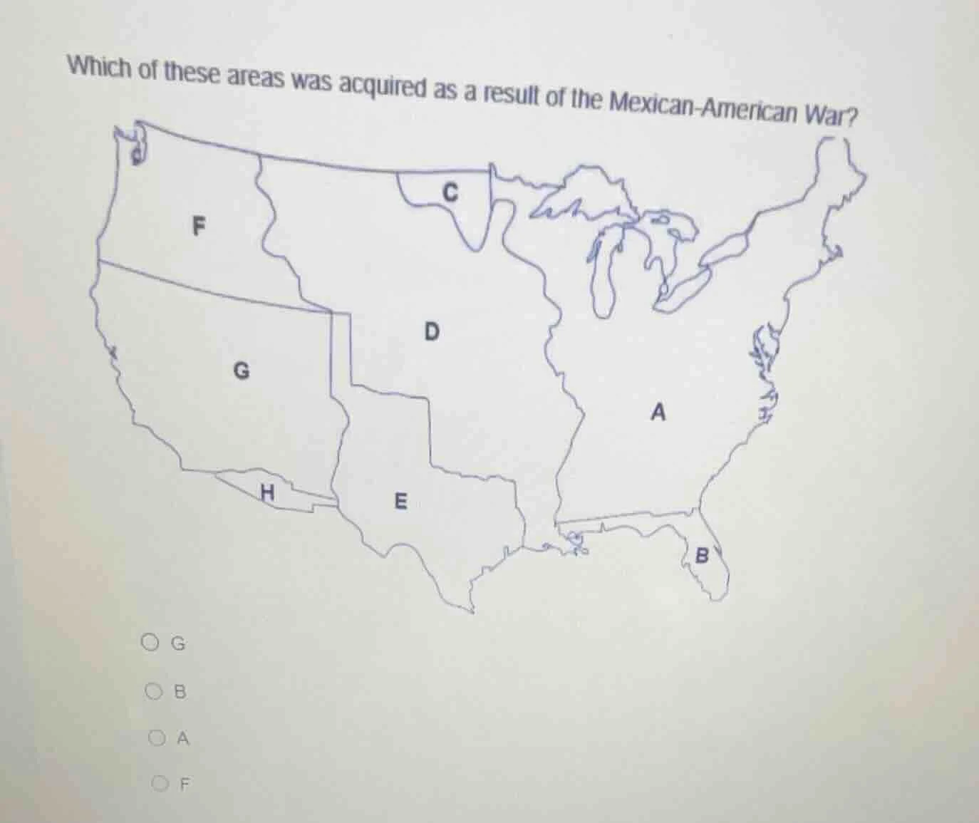 which of these areas was acquired as a result of the mexican - american…