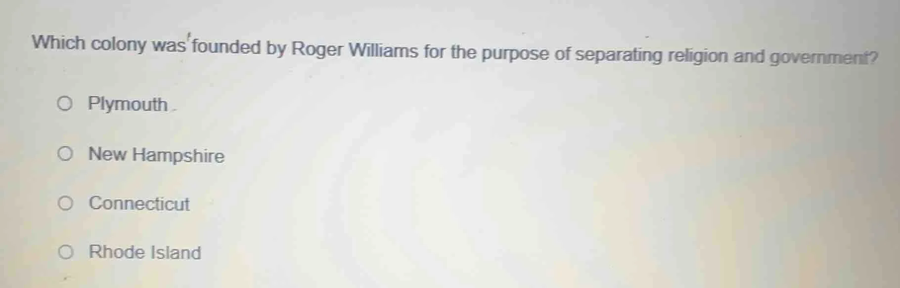 which colony was founded by roger williams for the purpose of separatin…