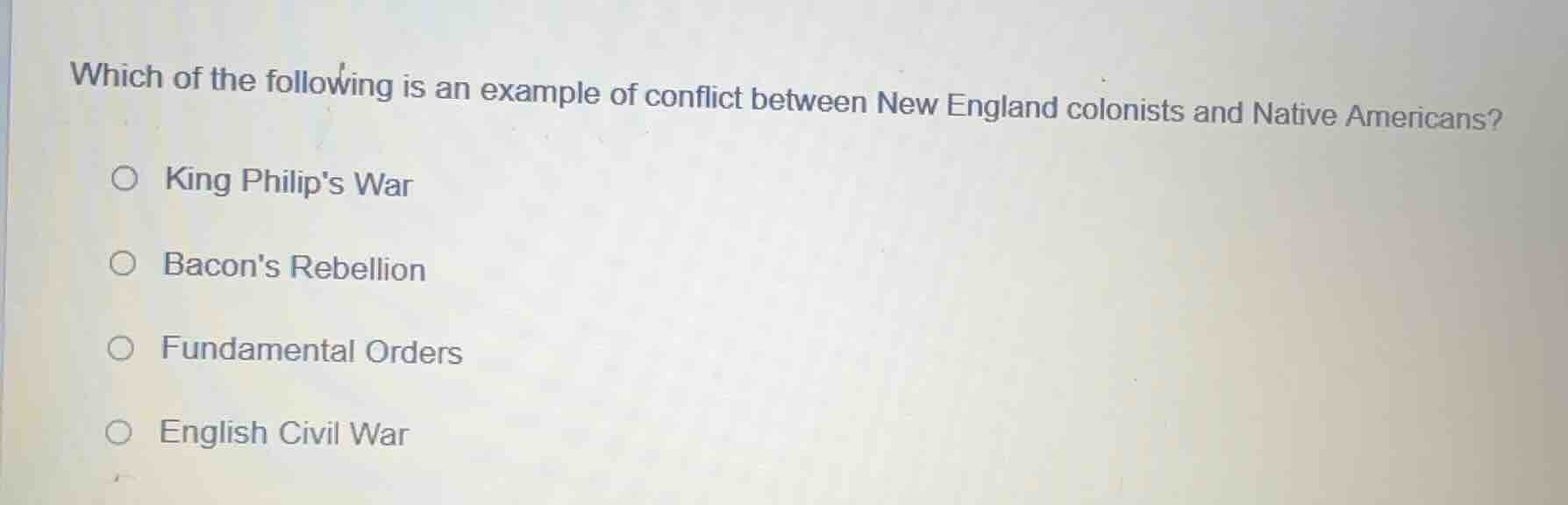 which of the following is an example of conflict between new england co…