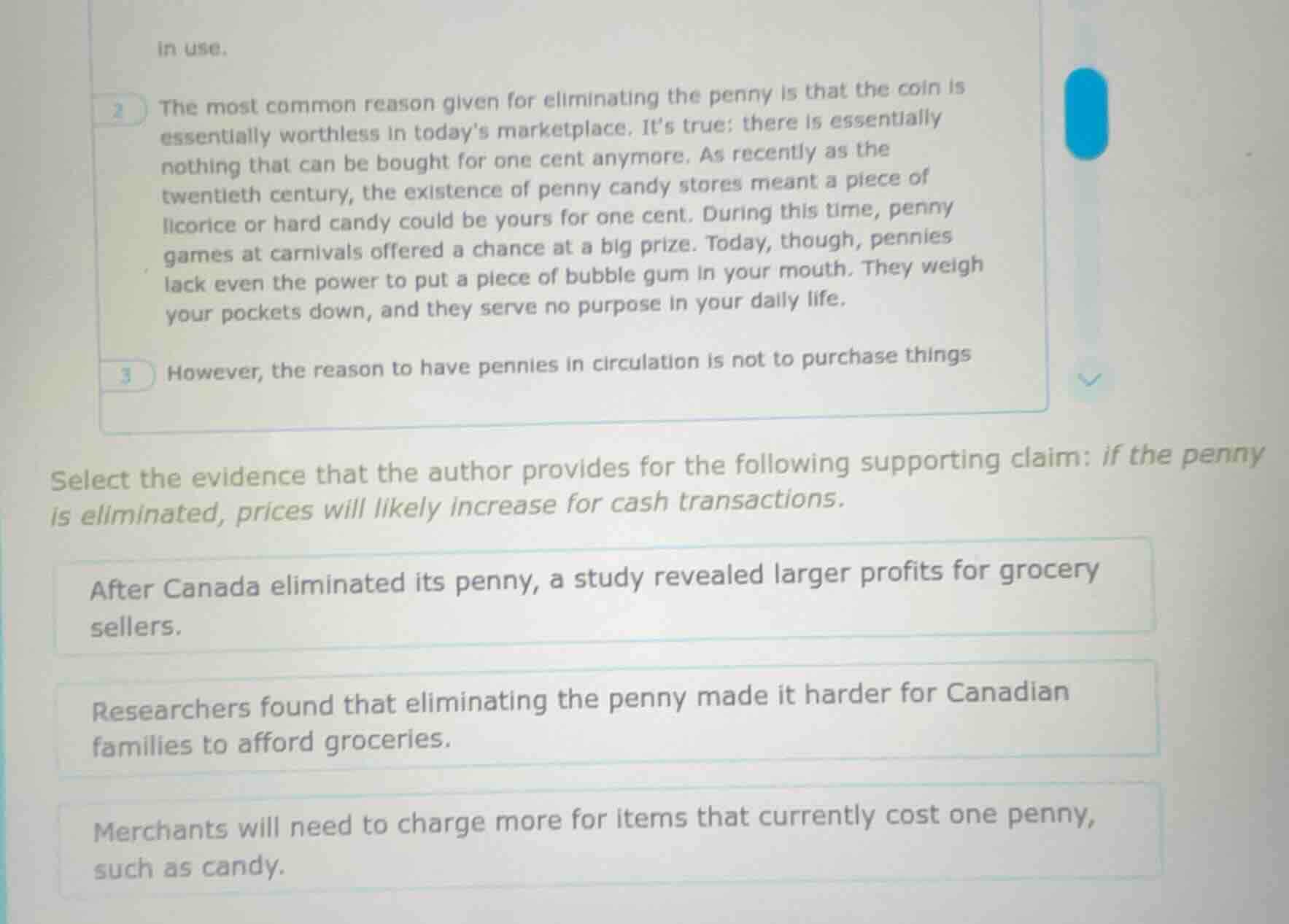 in use. 2 the most common reason given for eliminating the penny is tha…