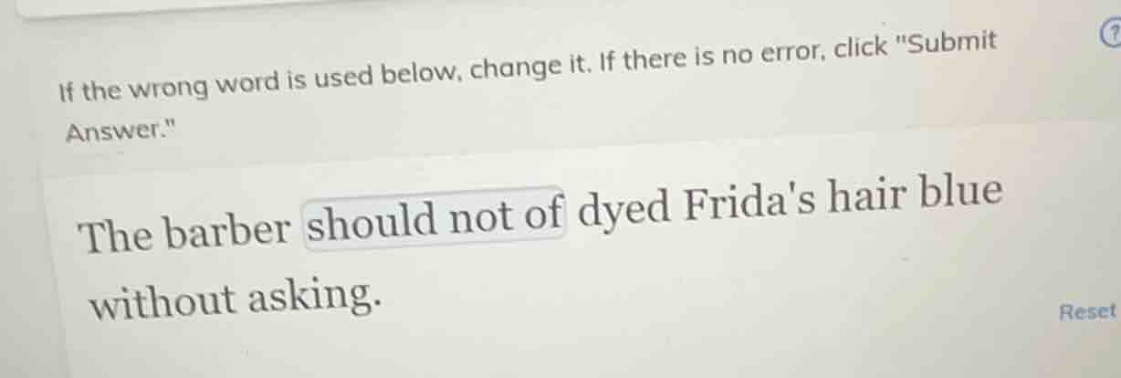 if the wrong word is used below, change it. if there is no error, click…
