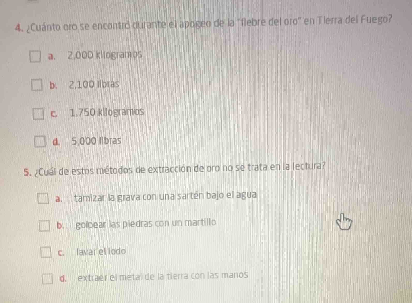 4. ¿cuánto oro se encontró durante el apogeo de la \fiebre del oro\ en …