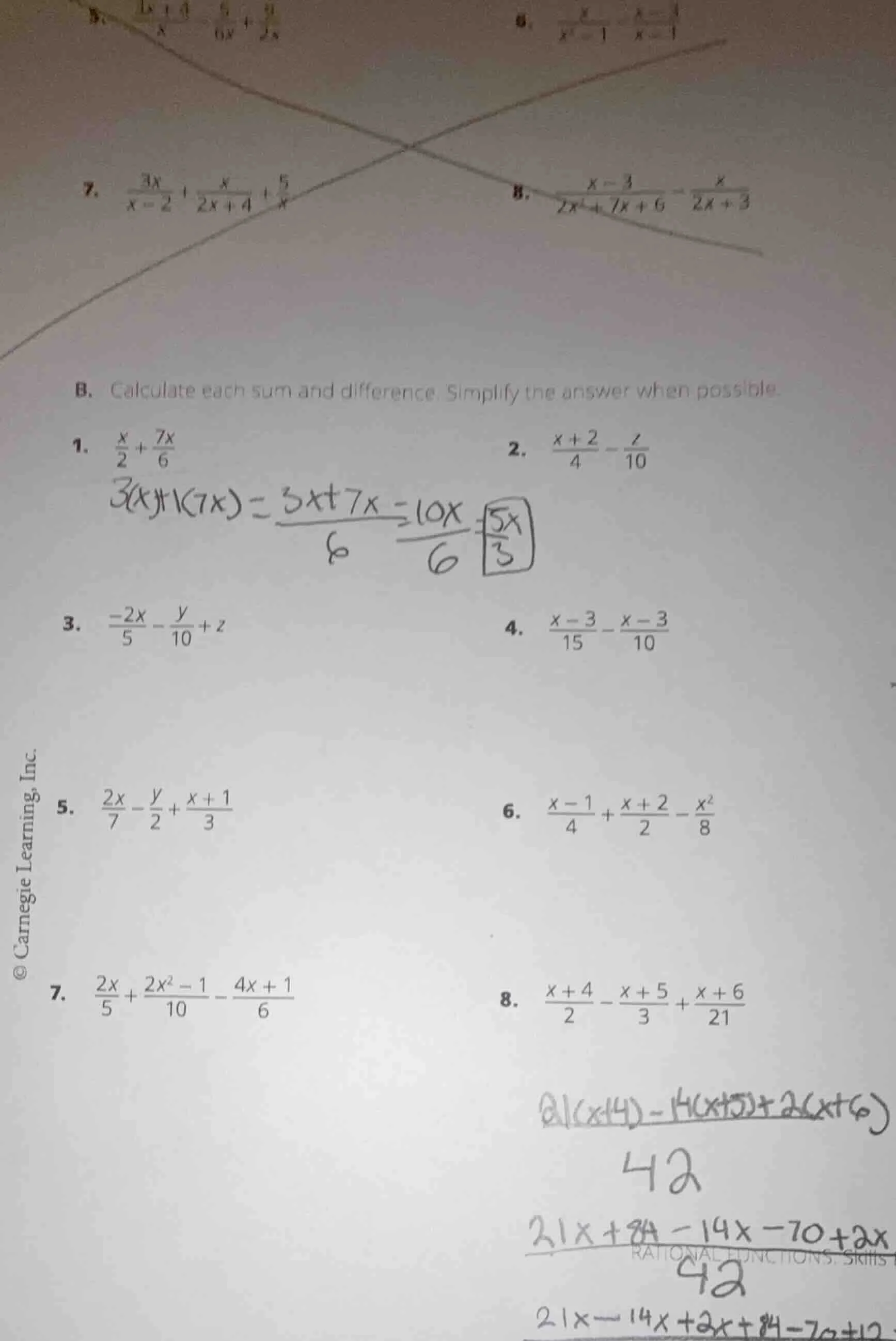 b. calculate each sum and difference. simplify the answer when possible…