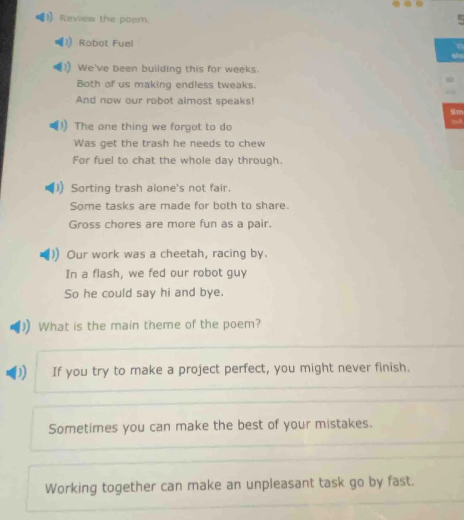 review the poem. robot fuel weve been building this for weeks. both of …