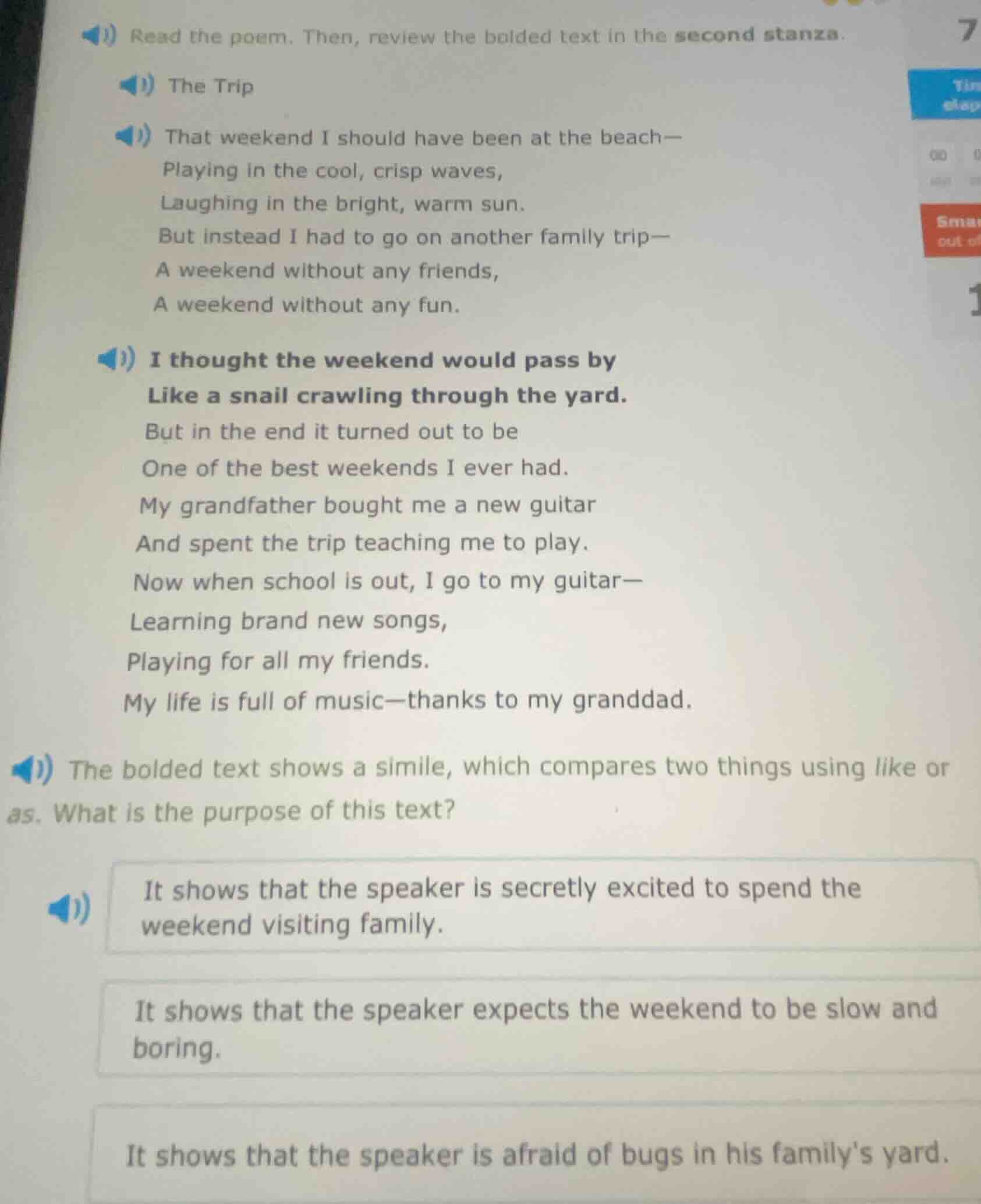 read the poem. then, review the bolded text in the second stanza. the t…