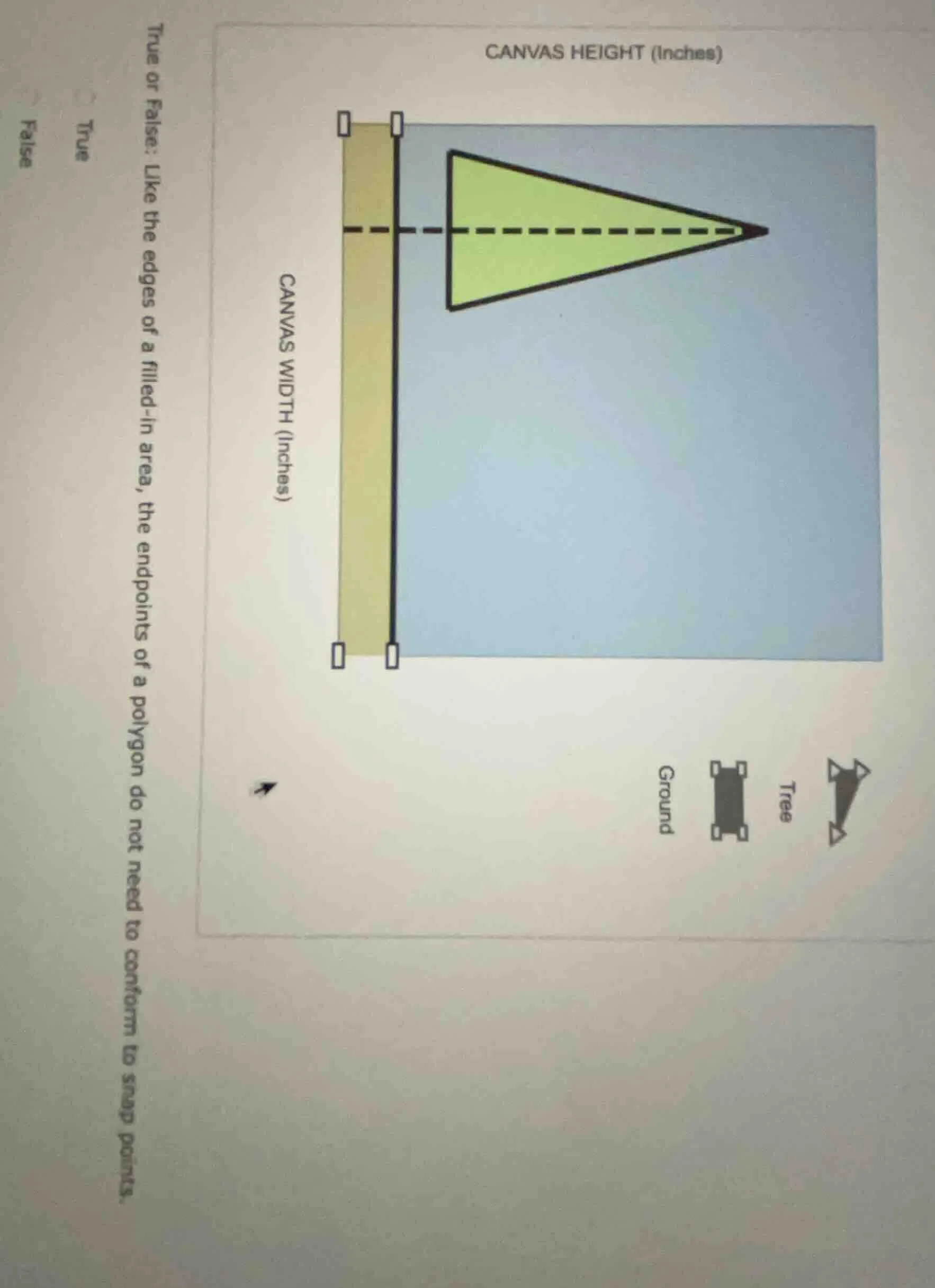 true or false: like the edges of a filled - in area, the endpoints of a…