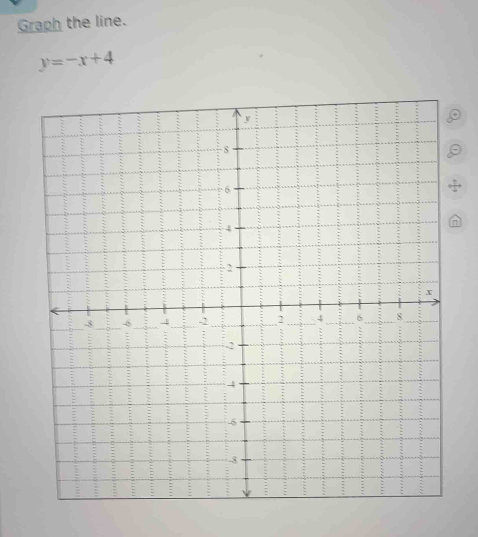 graph the line. y = -x + 4