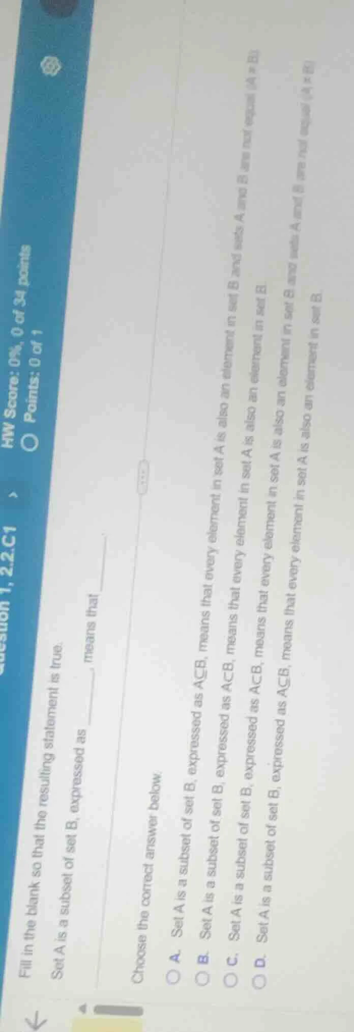 fill in the blank so that the resulting statement is true. set a is a s…