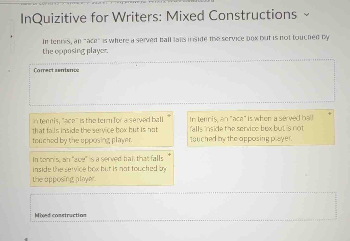 inquizitive for writers: mixed constructions in tennis, an \ace\ is whe…
