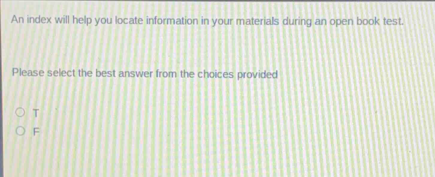 an index will help you locate information in your materials during an o…