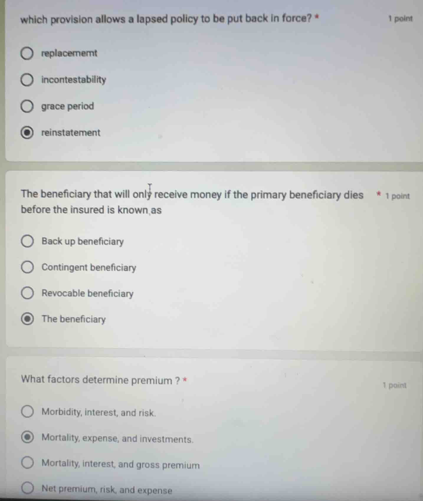 which provision allows a lapsed policy to be put back in force? * 1 poi…