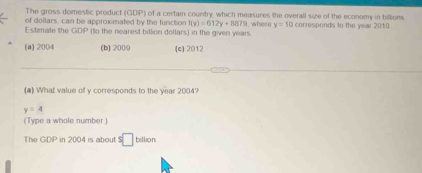 the gross domestic product (gdp) of a certain country, which measures t…