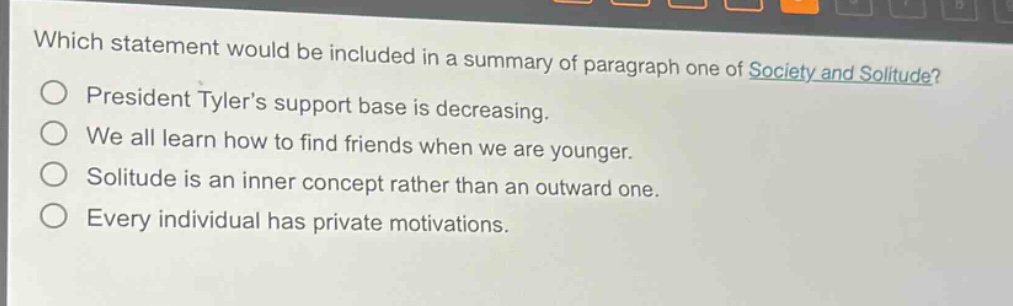 which statement would be included in a summary of paragraph one of soci…