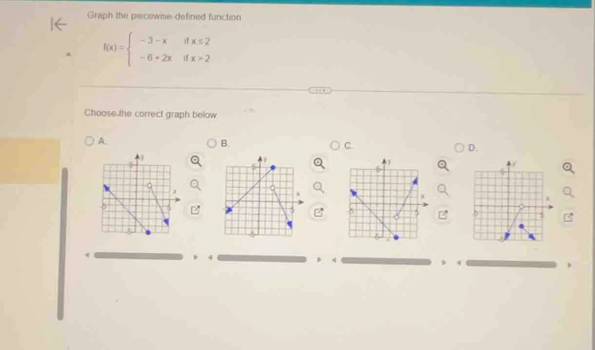 graph the piecewise - defined function $f(x)=\begin{cases}-3 - x&\\text…