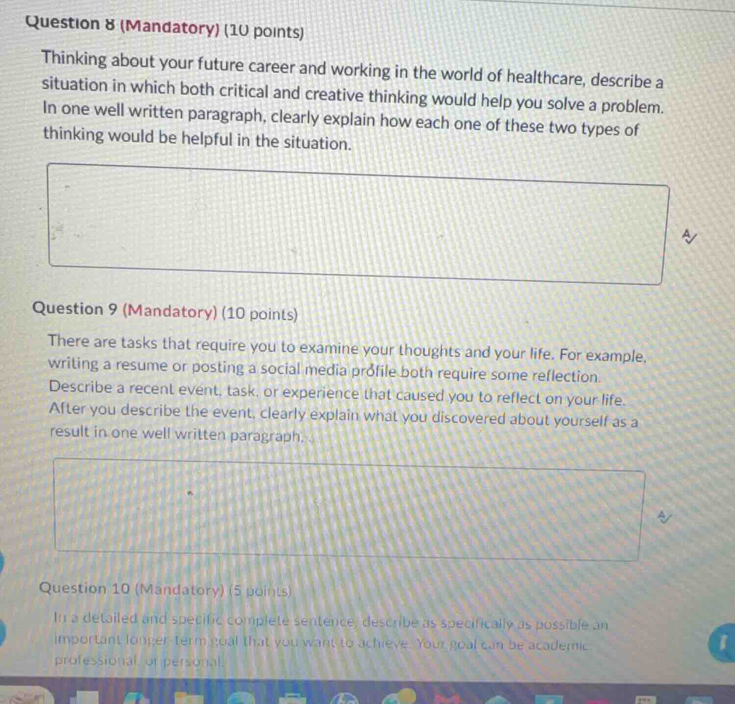 question 8 (mandatory) (10 points) thinking about your future career an…