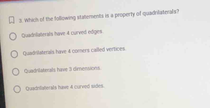 3. which of the following statements is a property of quadrilaterals? q…