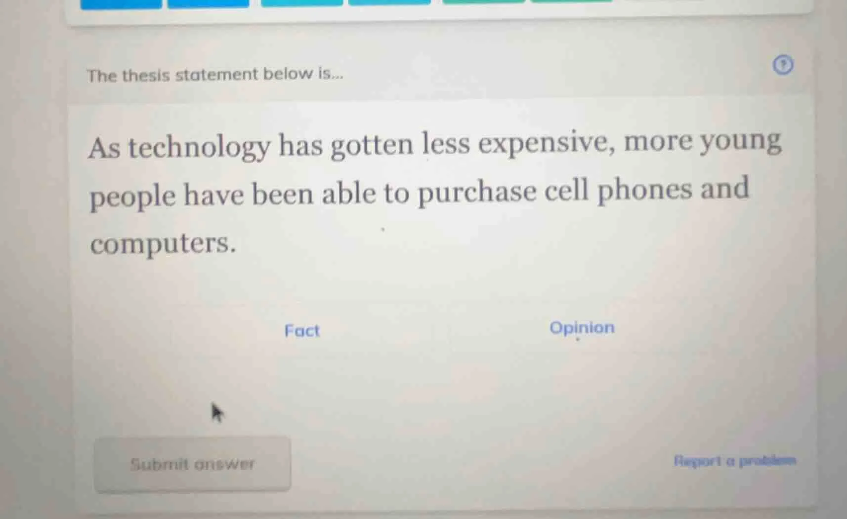 the thesis statement below is... as technology has gotten less expensiv…