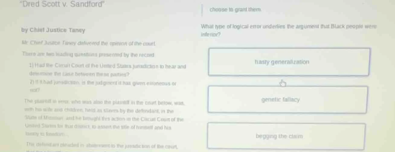 “dred scott v. sandford” by chief justice taney mr. chief justice taney…