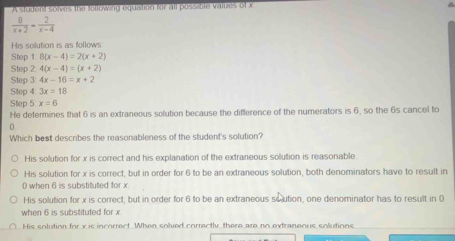 a student solves the following equation for all possible values of x.\\…
