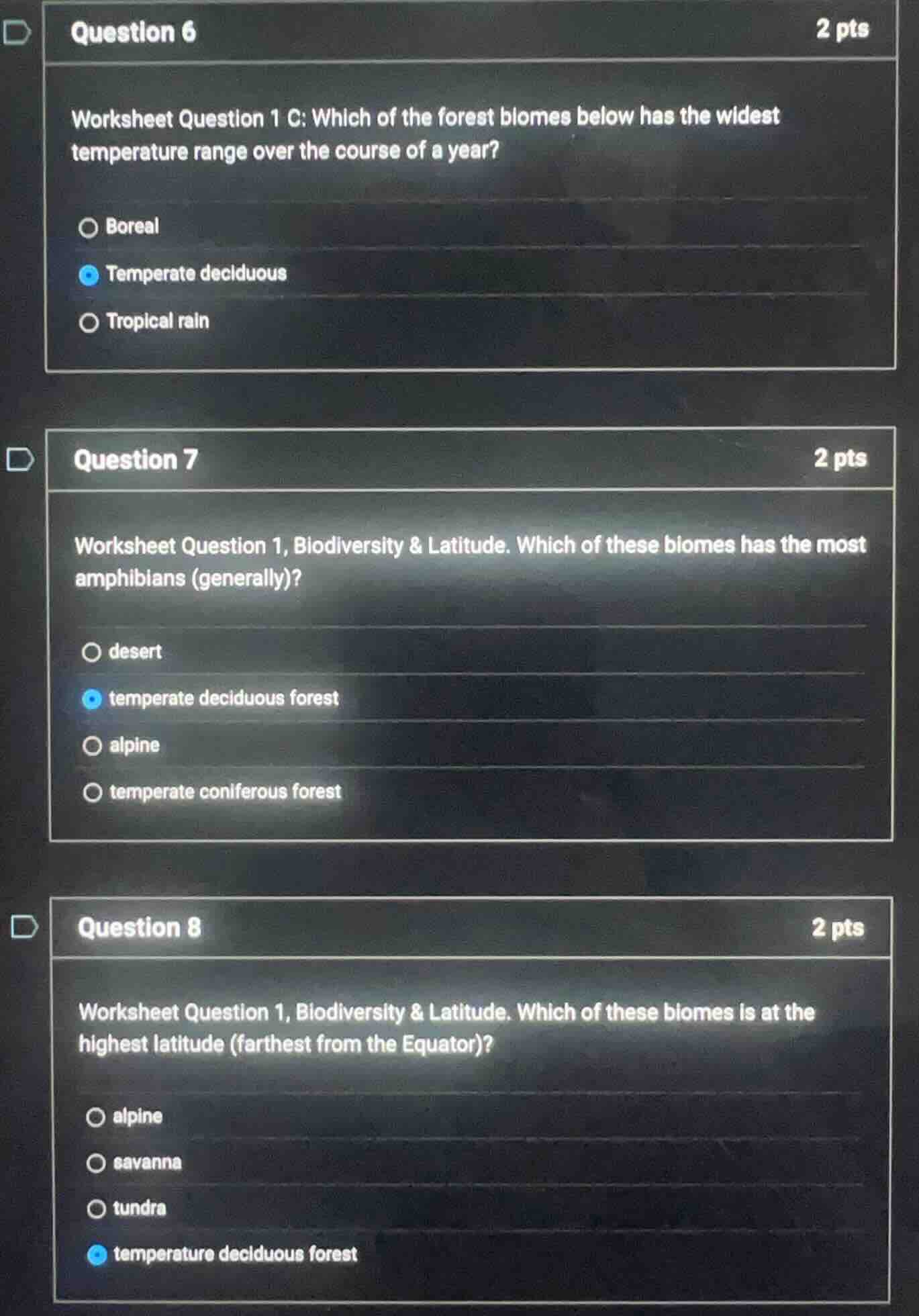 question 6 worksheet question 1 c: which of the forest blomes below has…