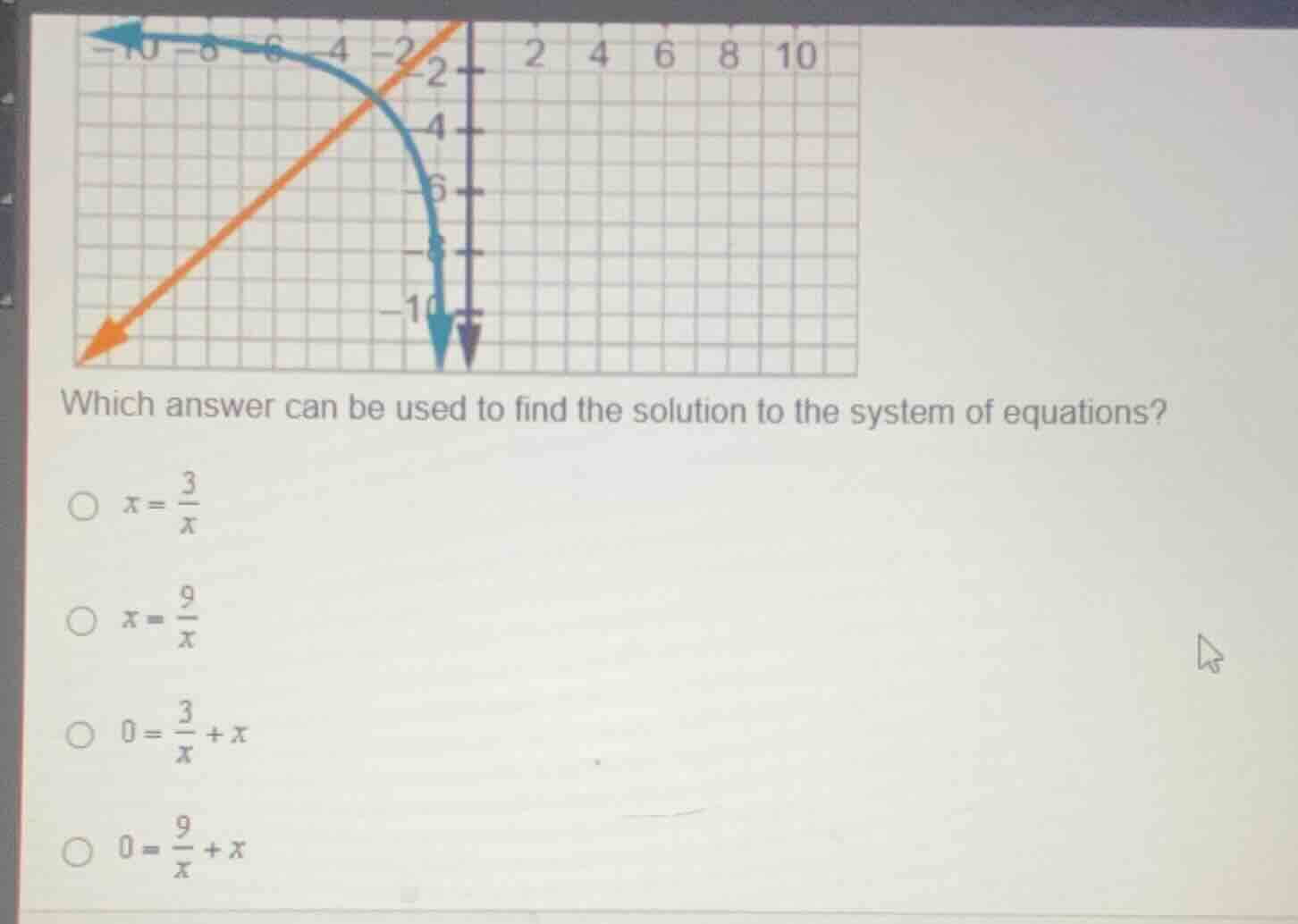 which answer can be used to find the solution to the system of equation…