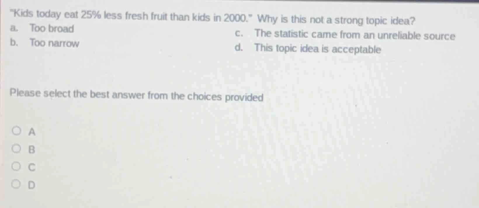 \kids today eat 25% less fresh fruit than kids in 2000.\ why is this no…