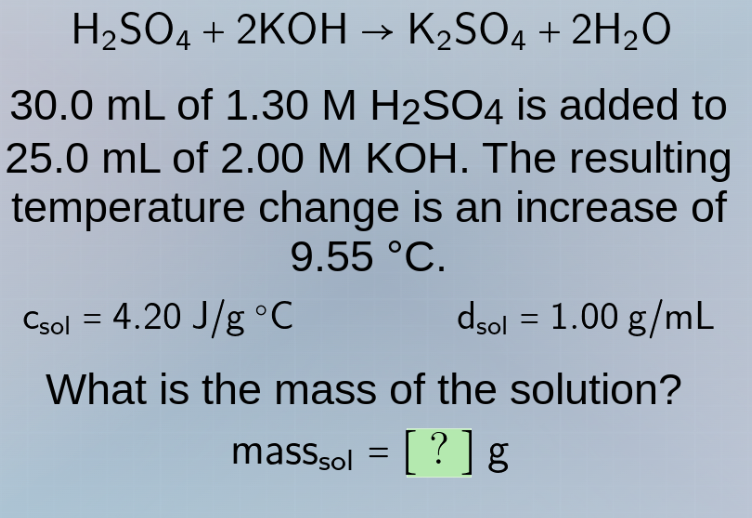 h₂so₄ + 2koh → k₂so₄ + 2h₂o 30.0 ml of 1.30 m h₂so₄ is added to 25.0 ml…
