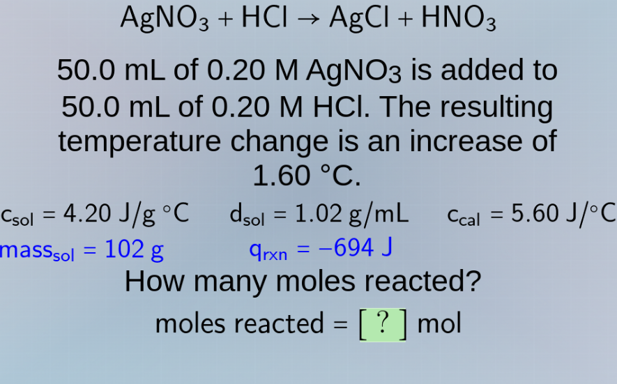 agno₃ + hcl → agcl + hno₃ 50.0 ml of 0.20 m agno₃ is added to 50.0 ml o…