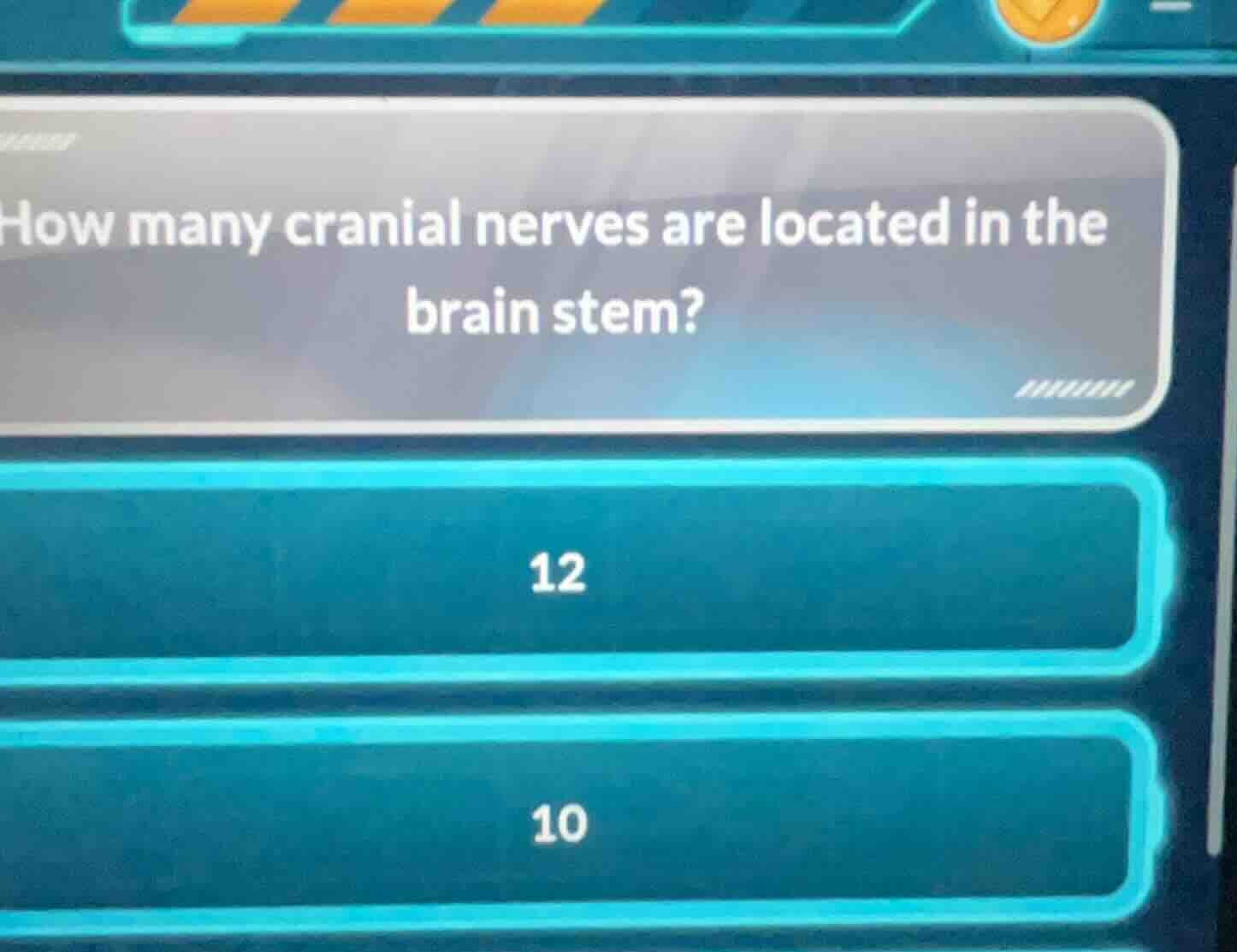how many cranial nerves are located in the brain stem? 12 10