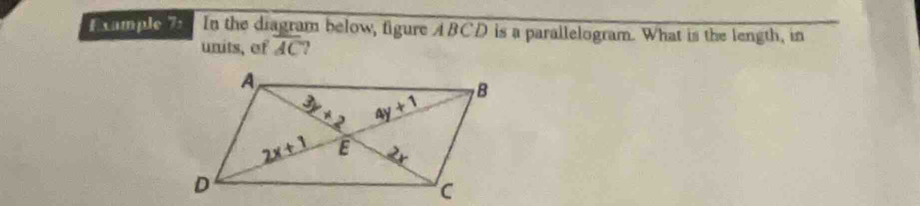 example 7: in the diagram below, figure abcd is a parallelogram. what i…