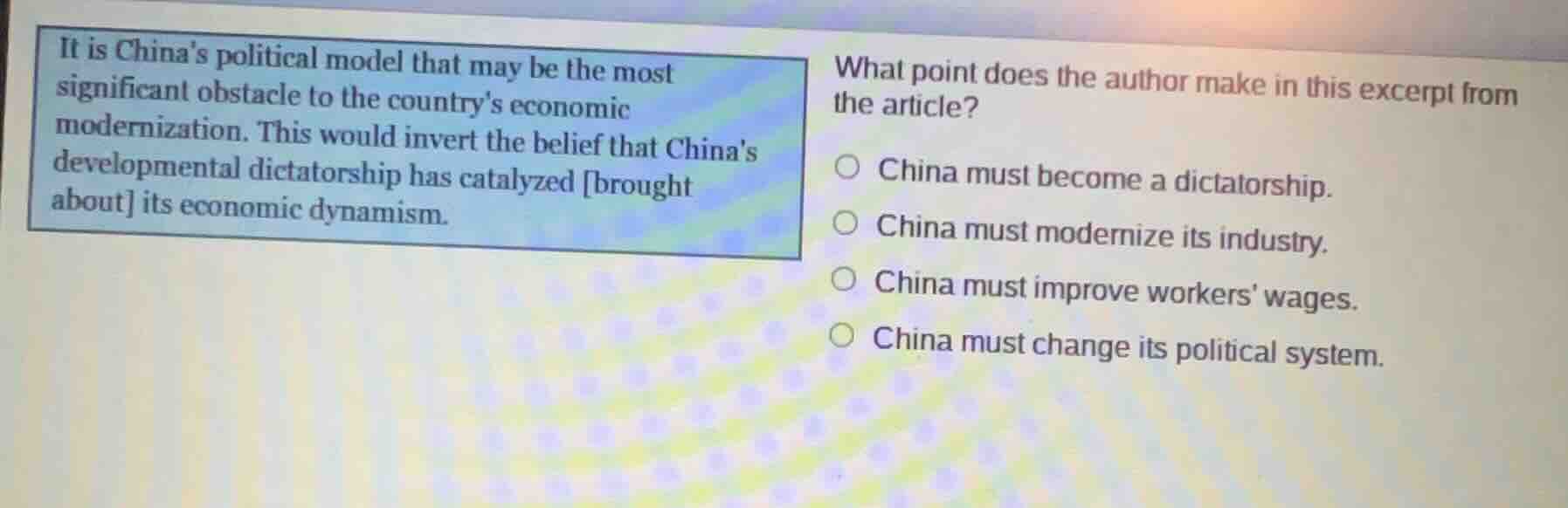it is chinas political model that may be the most significant obstacle …