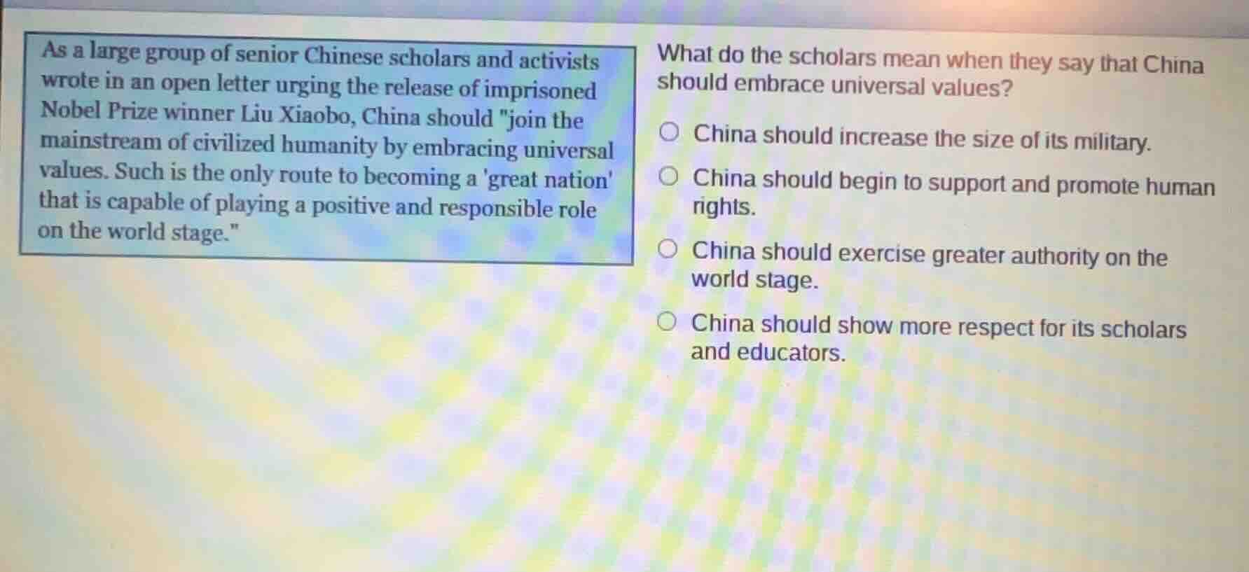 as a large group of senior chinese scholars and activists wrote in an o…