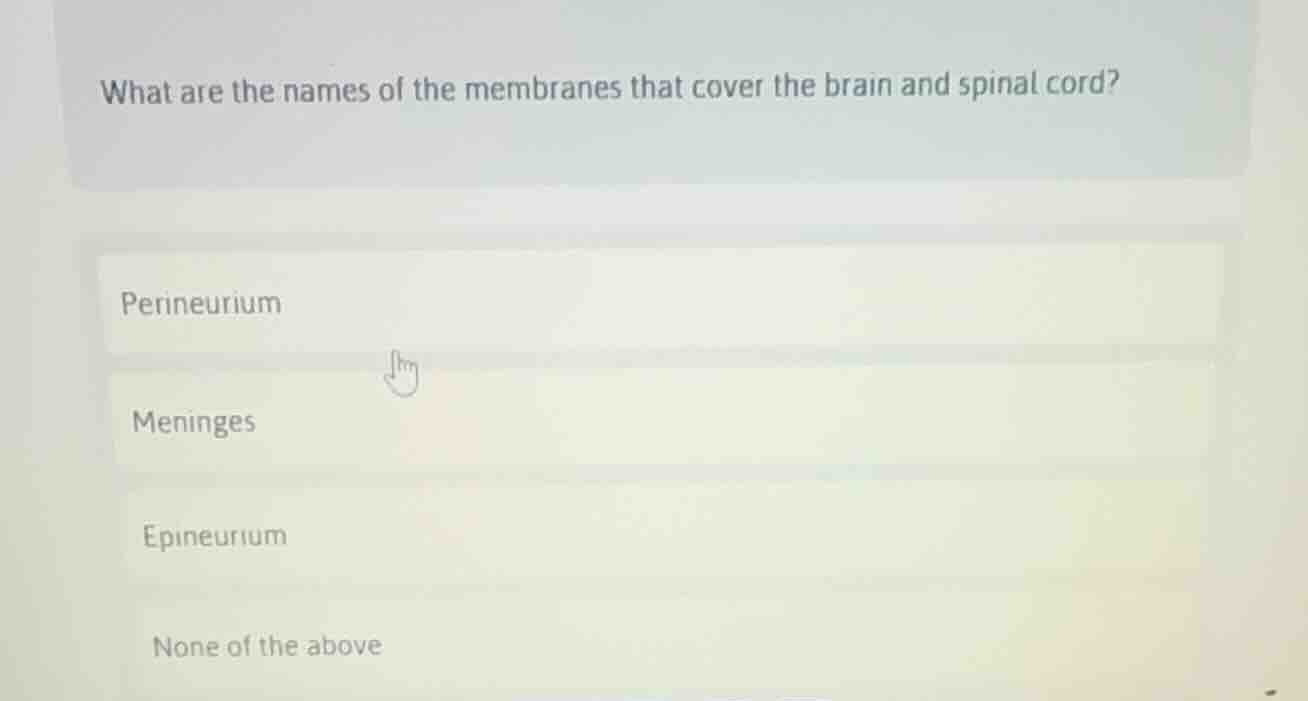 what are the names of the membranes that cover the brain and spinal cor…
