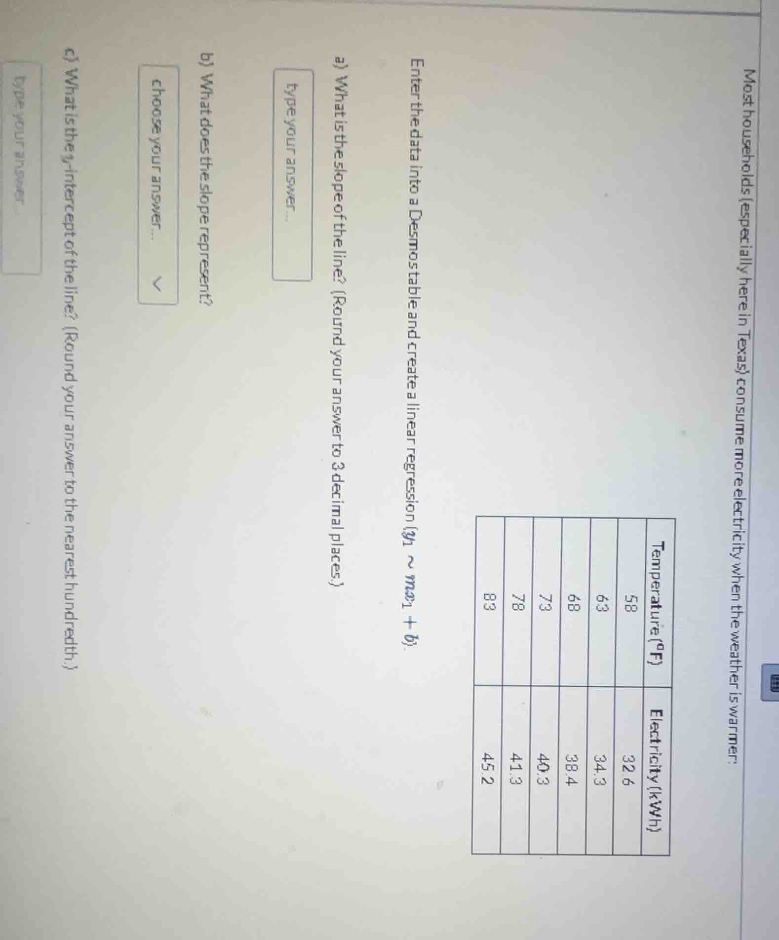 most households (especially here in texas) consume more electricity whe…
