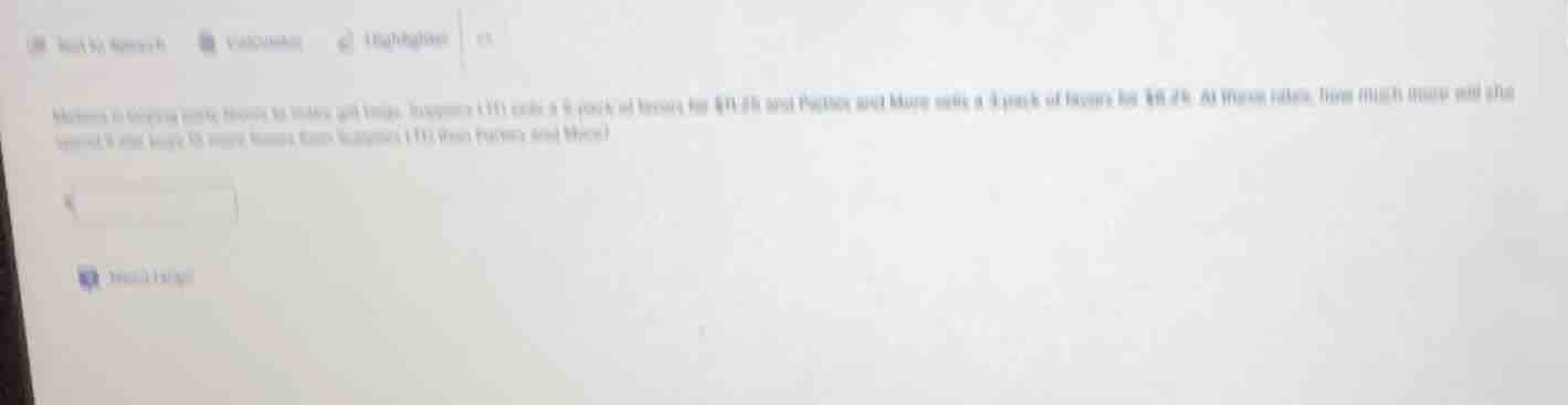melissa is buying party favors to make gift bags. shoppers liff sells a…