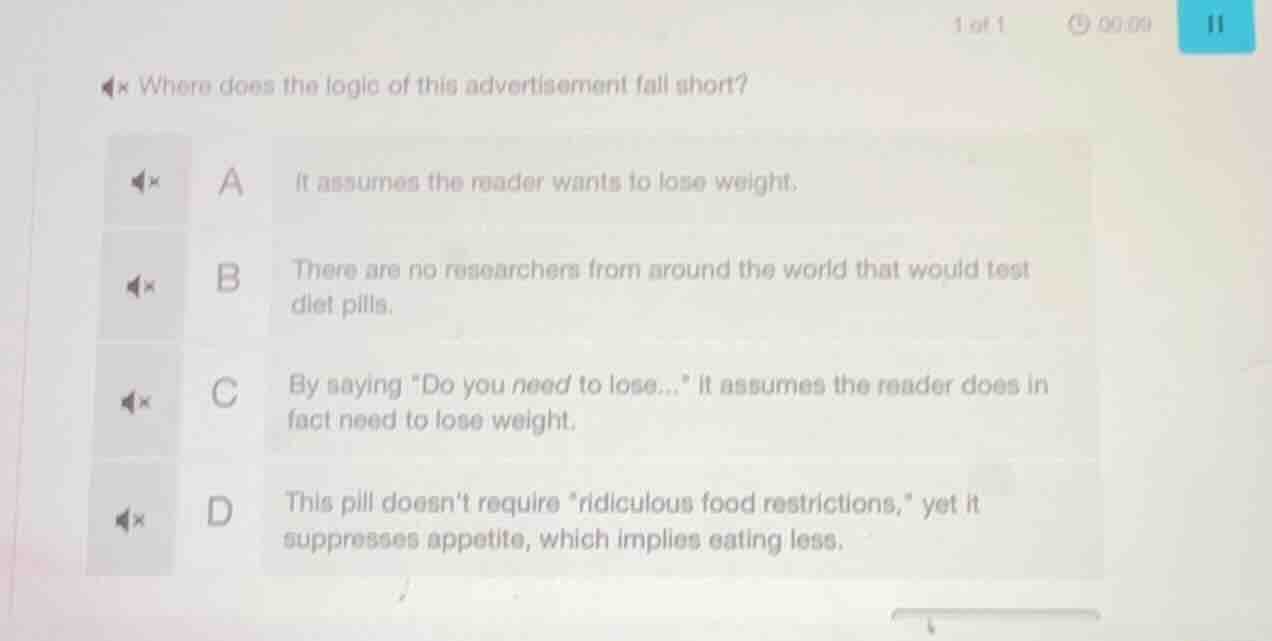 where does the logic of this advertisement fall short? a it assumes the…