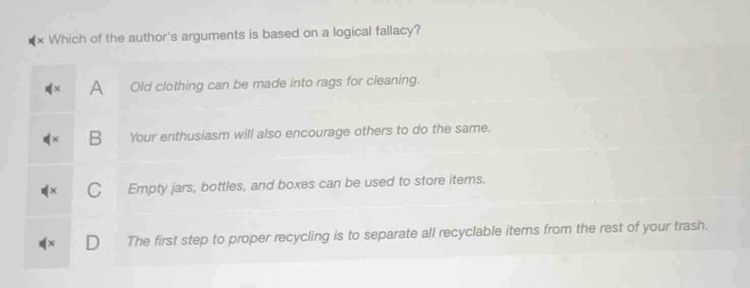 which of the authors arguments is based on a logical fallacy? a old clo…