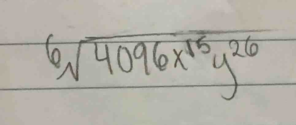 ⁶√(4096x¹⁵y²⁶)