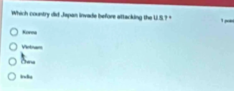 which country did japan invade before attacking the u.s.? korea vietnam…