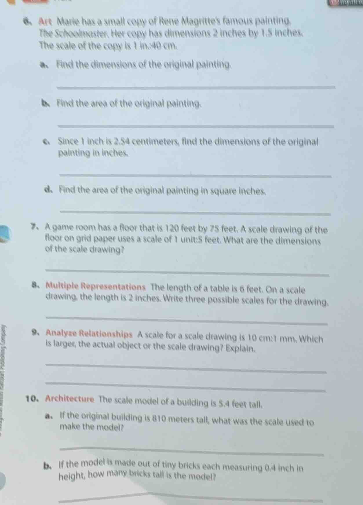 6. art marie has a small copy of rene magrittes famous painting, the sc…