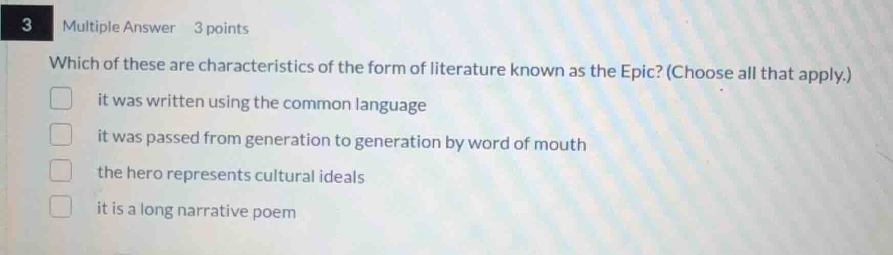3 multiple answer 3 points which of these are characteristics of the fo…