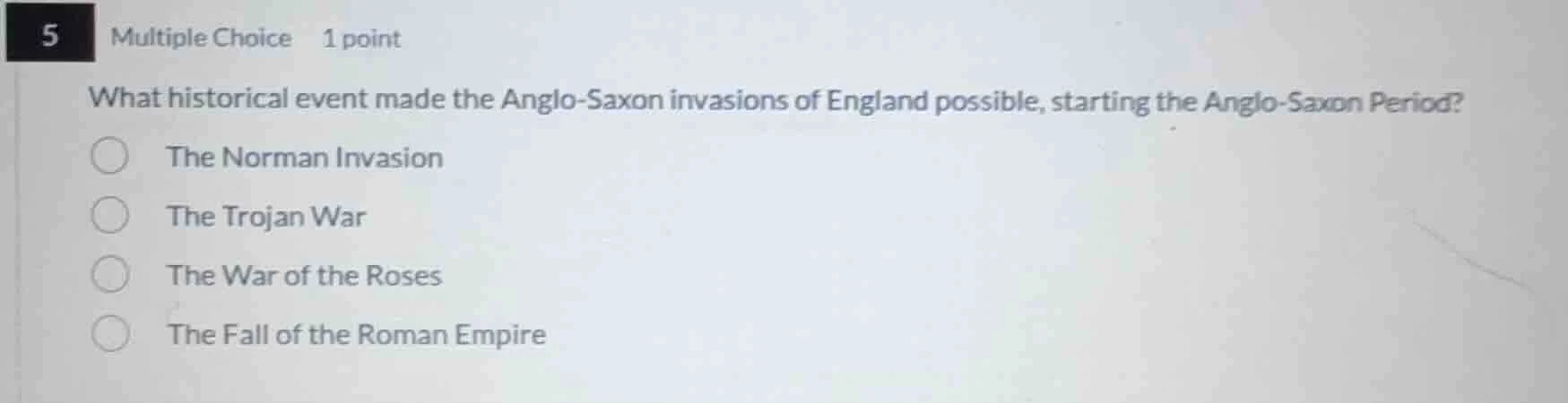 5 multiple choice 1 point what historical event made the anglo - saxon …