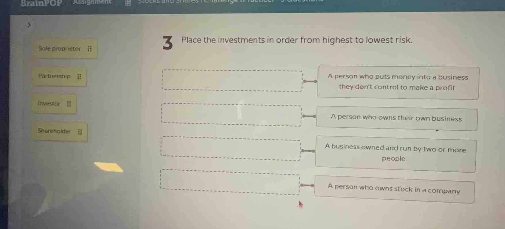 3 place the investments in order from highest to lowest risk. a person …