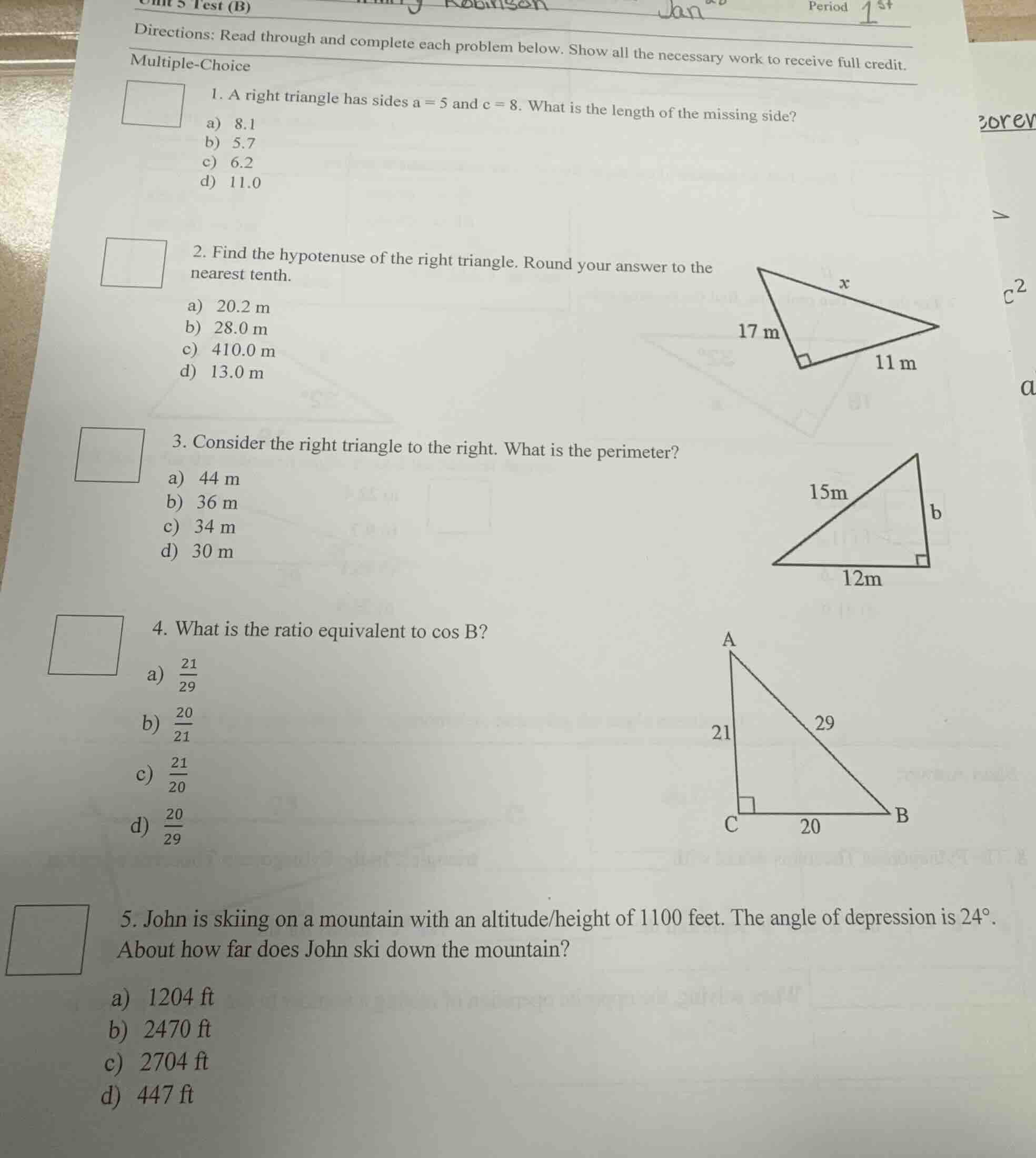 unit 5 test (b) period 1st directions: read through and complete each p…