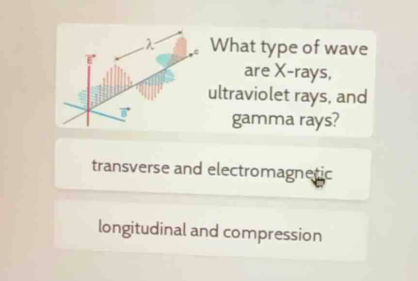 what type of wave are x - rays, ultraviolet rays, and gamma rays? trans…