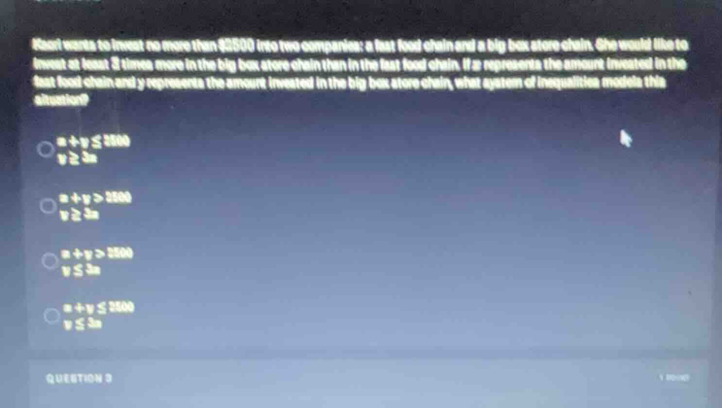 pearl wants to invest no more than $2500 into two companies: a fast foo…