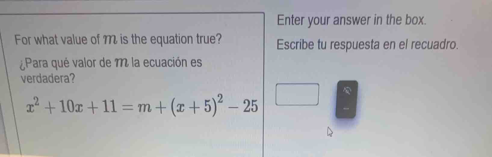 for what value of ( m ) is the equation true? ¿para qué valor de ( m ) …