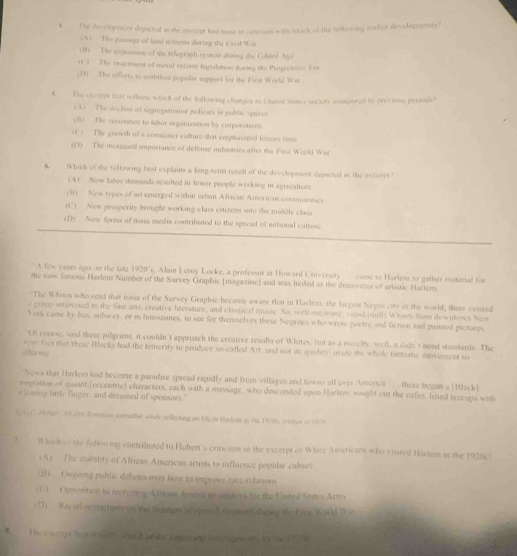 4. the development depicted in the excerpt had most in common with whic…