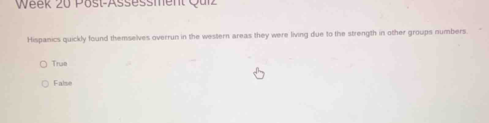 week 20 post - assessment quiz hispanics quickly found themselves overr…