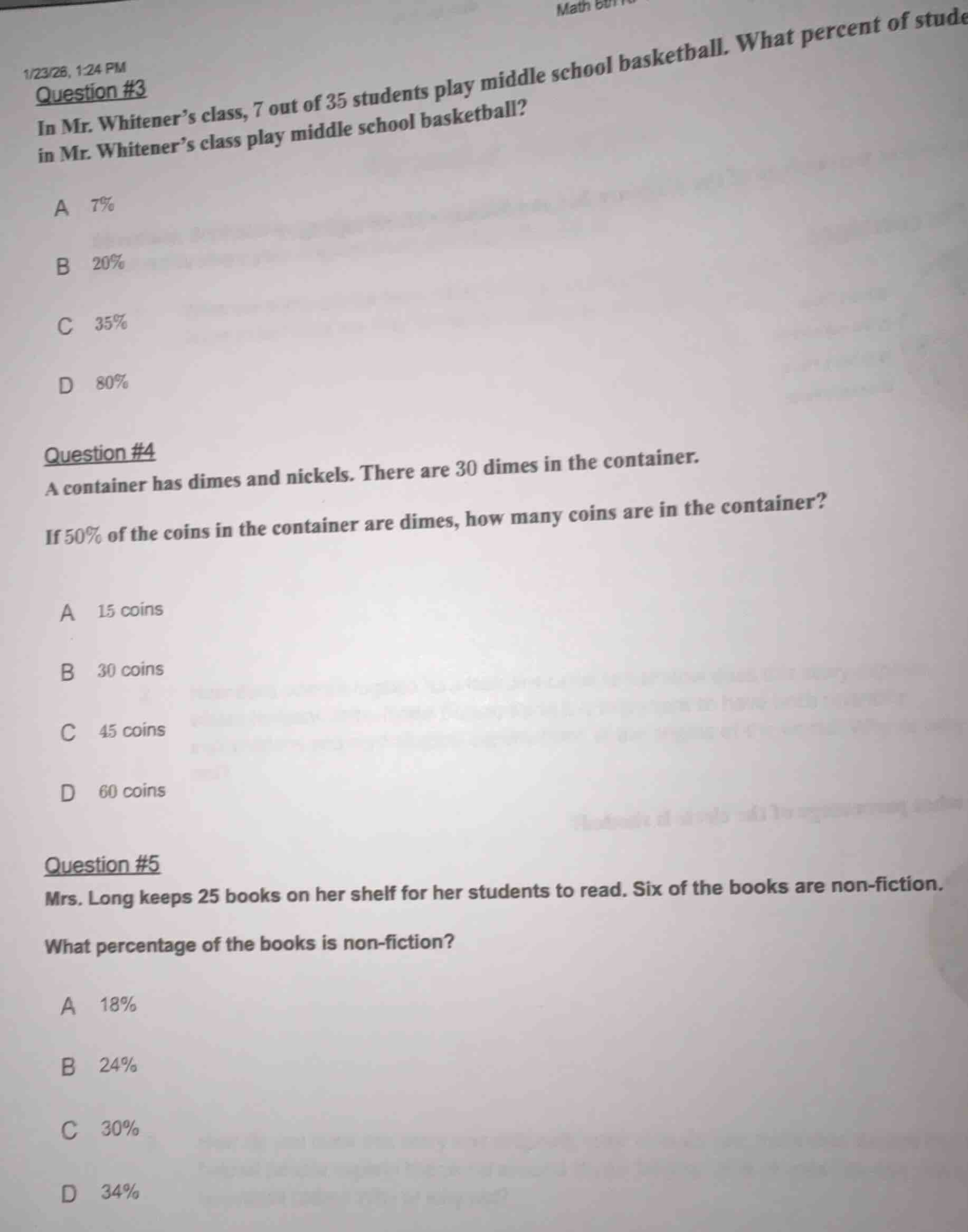 question #3 in mr. whitener’s class, 7 out of 35 students play middle s…